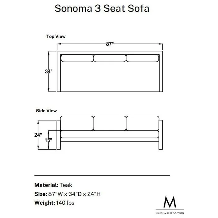 Sonoma 3 Seat Sofa