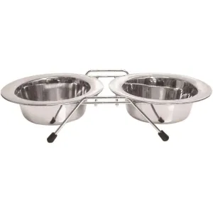 Stainless Steel Double Diner Dog Dish Set