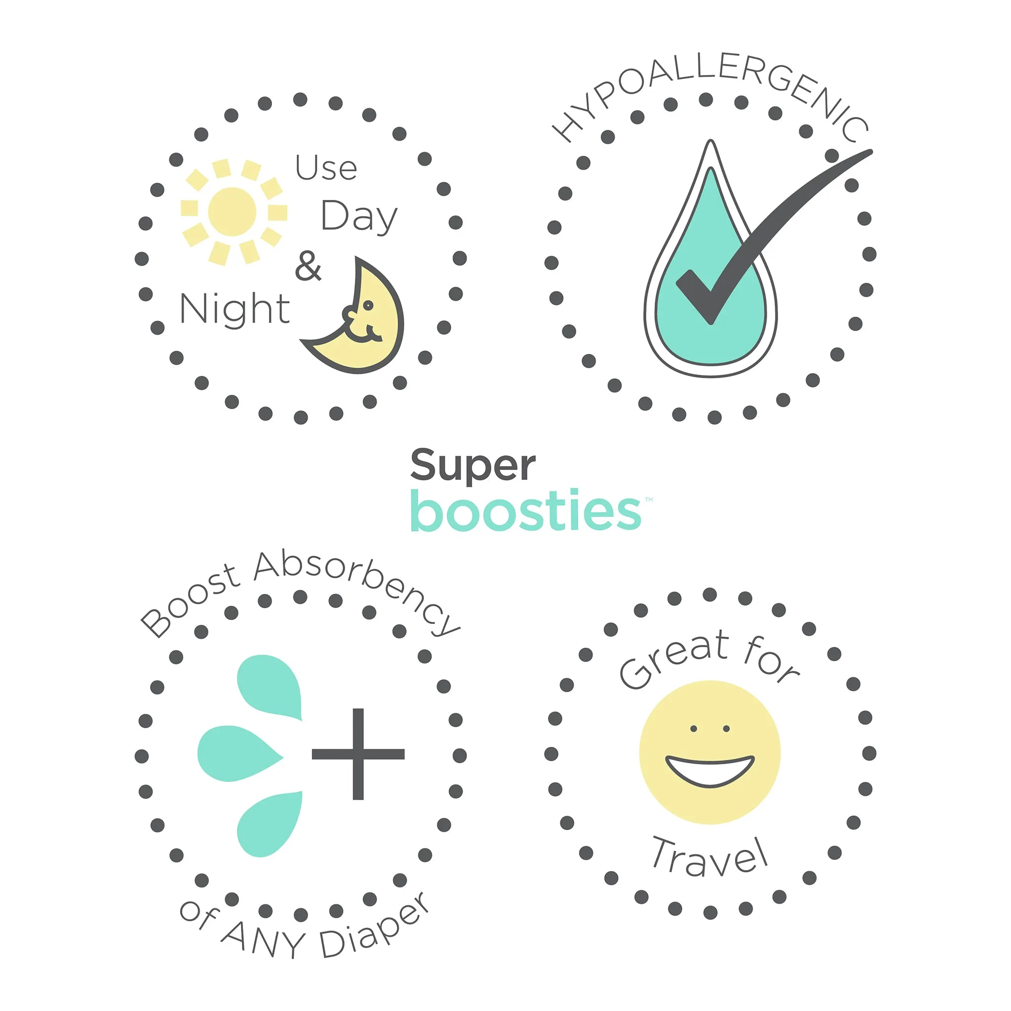 Super Boosties - Disposable Diaper Inserts, Small, Pack of 32