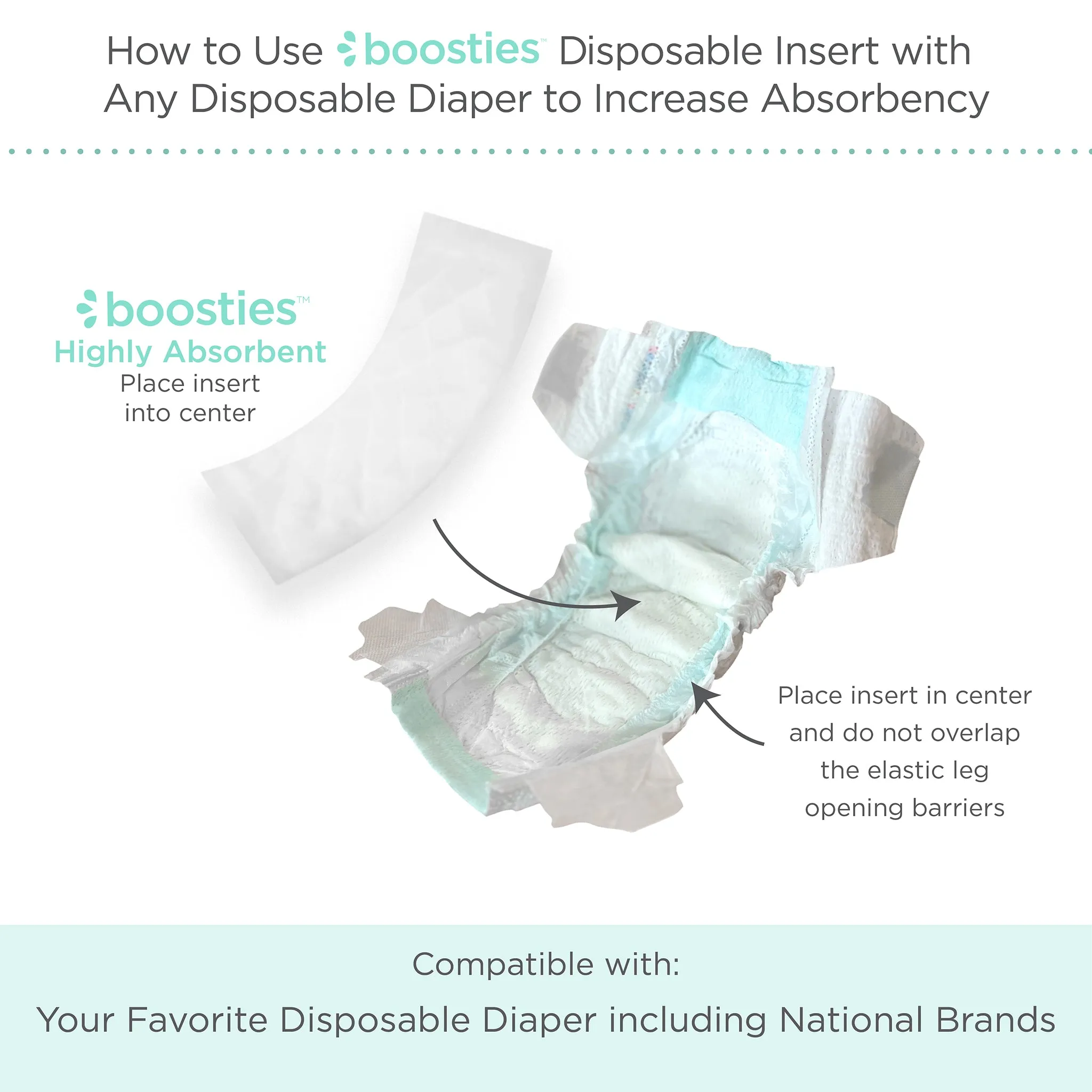 Super Boosties - Disposable Diaper Inserts, Small, Pack of 32