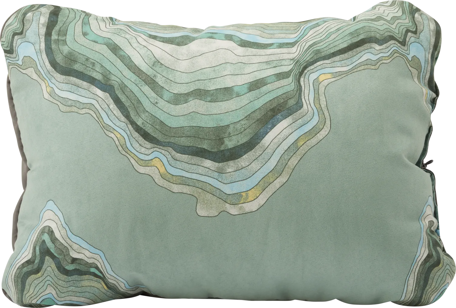 Thermarest Compressible Pillow Cinch Regular Sage Topo Waves