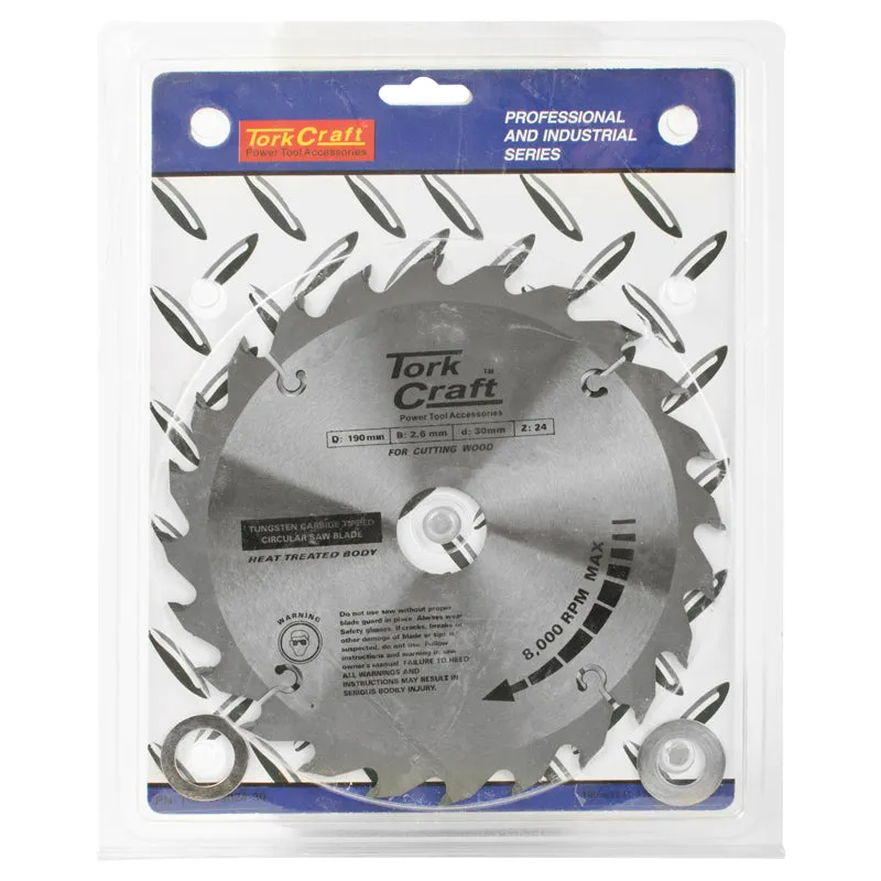TORK CRAFT BLADE TCT 190 X 24T 30/20/16 ATB POSITIVE PROFESIONAL INDUSTRIAL TCPR19024-30