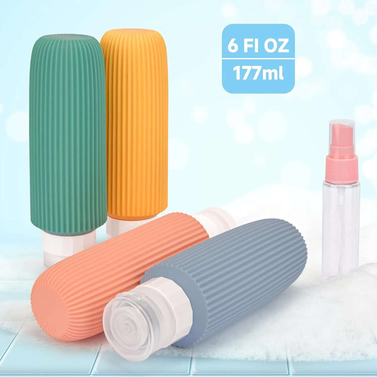 Travel Bottles for Toiletries - Large Travel Bottles, BPA Free Leak Proof Travel Bottles with Labels,Portable Travel Container