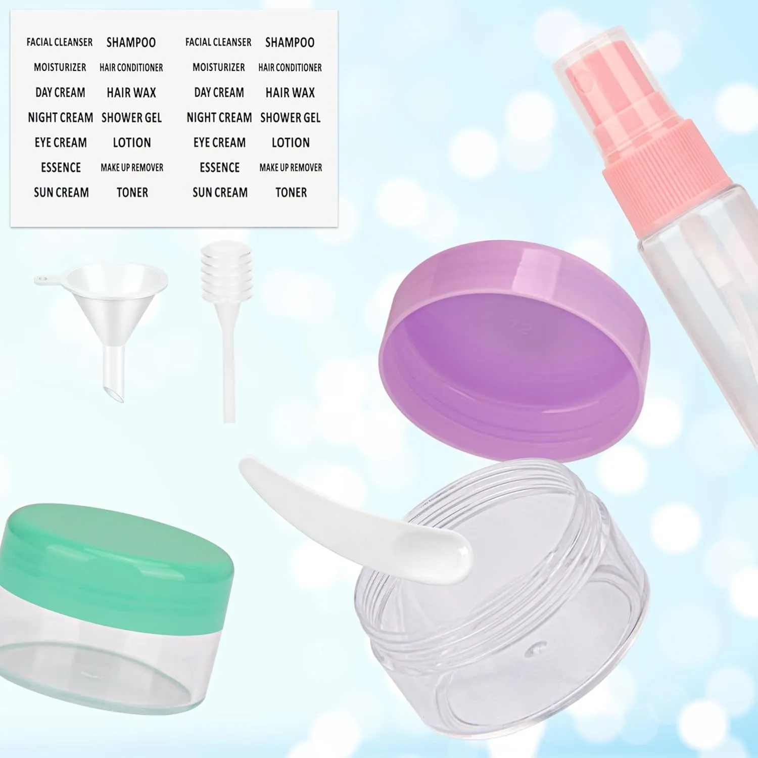 Travel Bottles for Toiletries - Large Travel Bottles, BPA Free Leak Proof Travel Bottles with Labels,Portable Travel Container