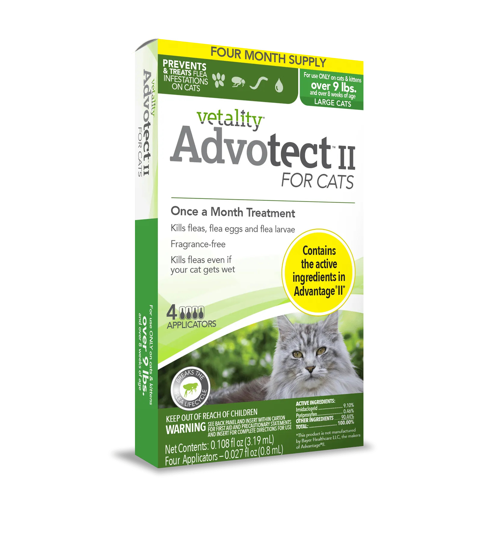 Vetality Advotect II Monthly Topical Flea and Tick Treatment for Large Cats