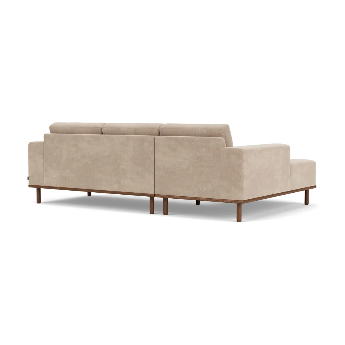 Vilmar Fabric Left Chaise Sofa (Walnut Natural, Danny Cream)