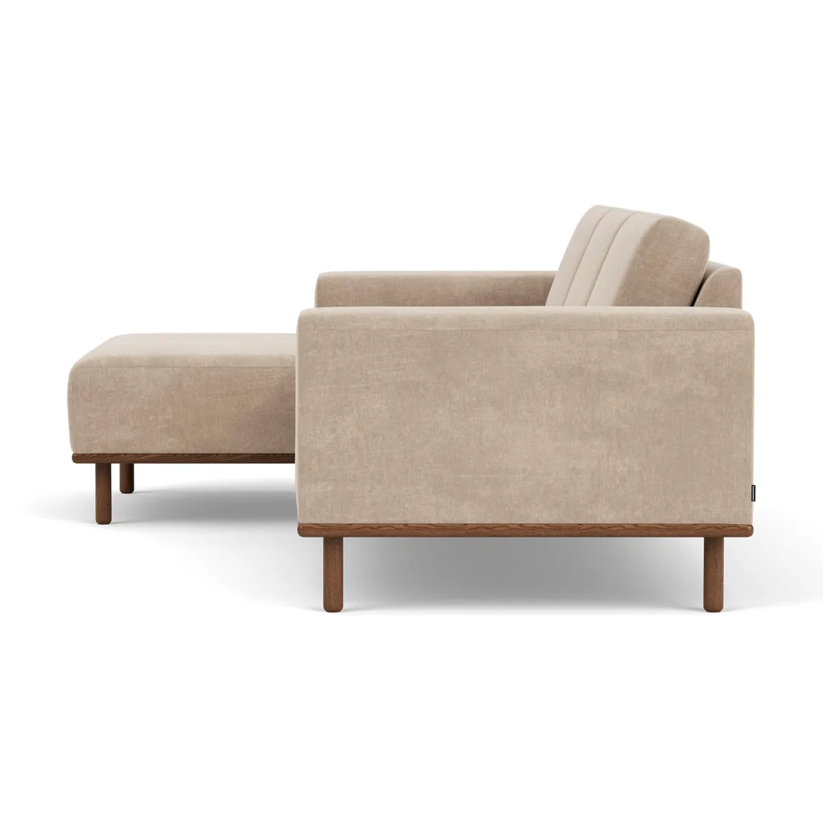 Vilmar Fabric Left Chaise Sofa (Walnut Natural, Danny Cream)