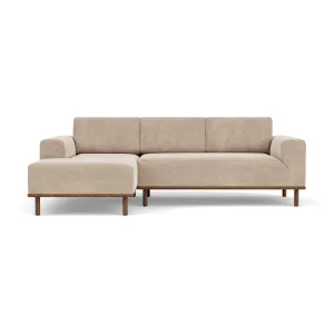 Vilmar Fabric Left Chaise Sofa (Walnut Natural, Danny Cream)