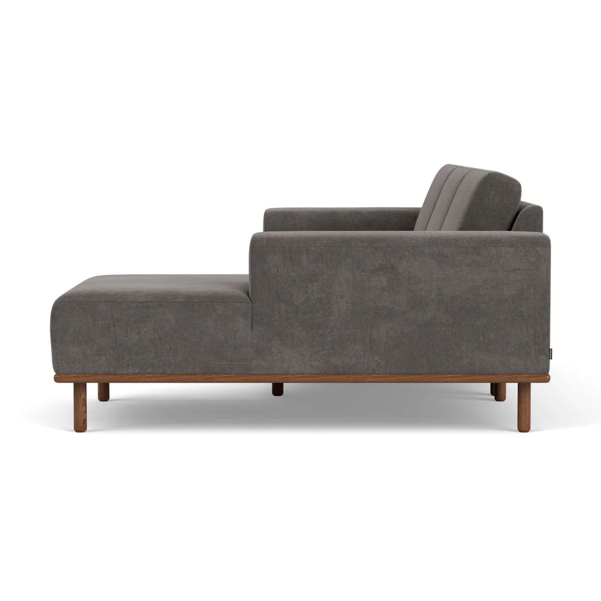 Vilmar Fabric Right Chaise Sofa (Walnut Natural, Steel Grey)