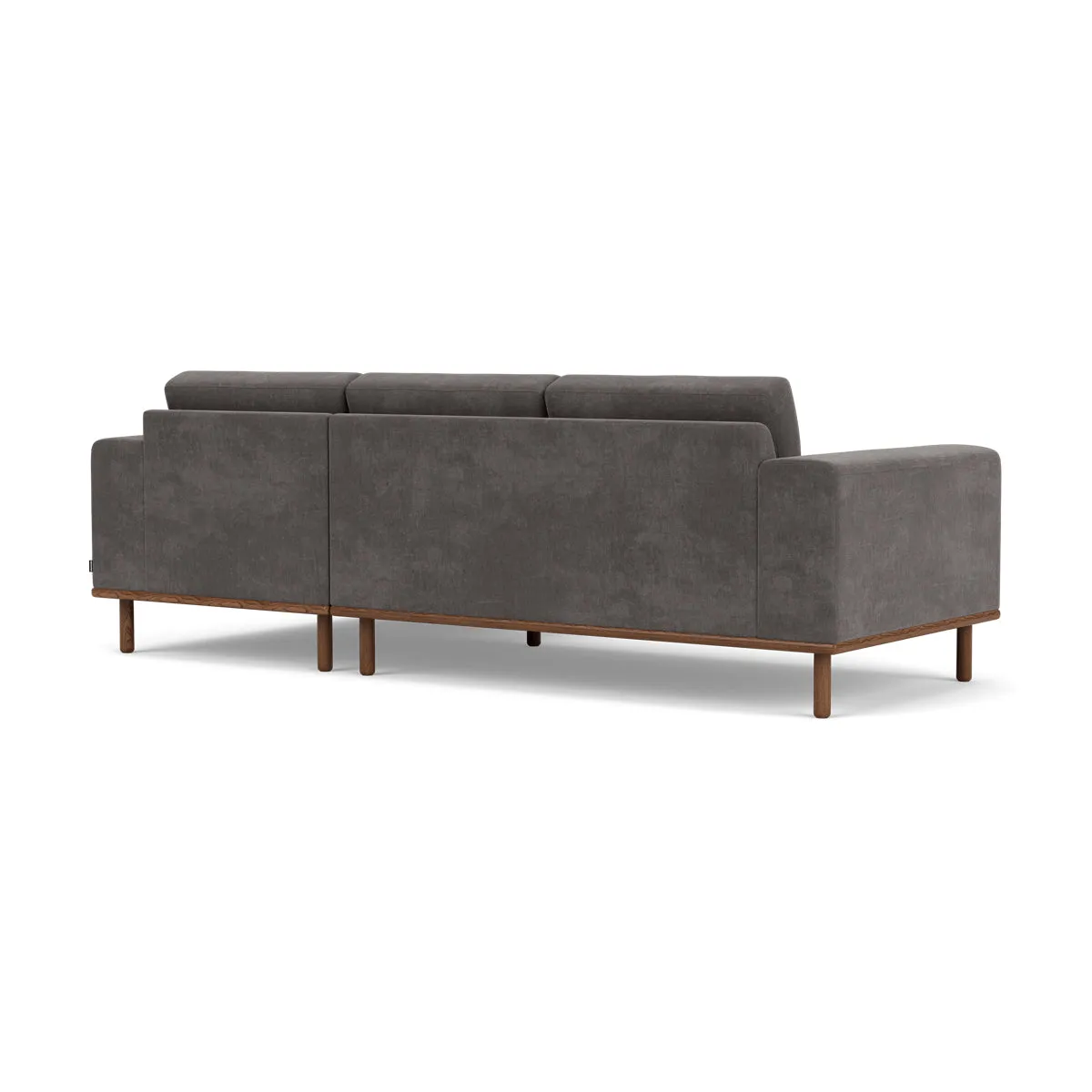 Vilmar Fabric Right Chaise Sofa (Walnut Natural, Steel Grey)