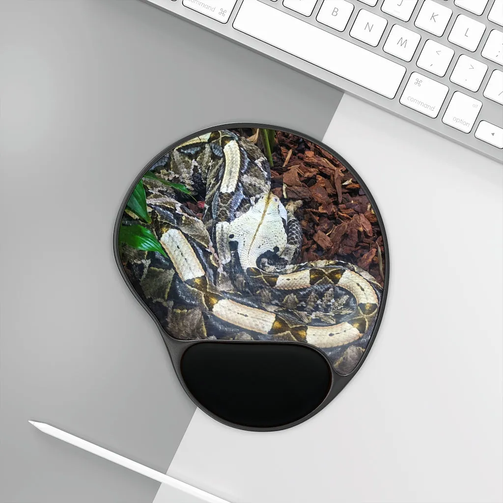White Black Snake Mouse Pad With Wrist Rest