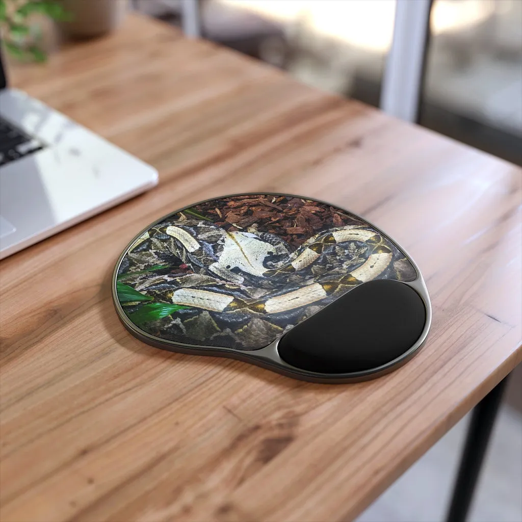 White Black Snake Mouse Pad With Wrist Rest