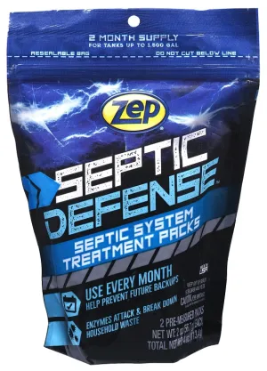 Zep Septi-Pak Series ZSTP2 Septic System Treatment, Solid, Brown, Mild, 4 oz Pouch :EA: QUANTITY: 1