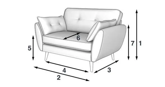 Zinc Cuddler Sofa