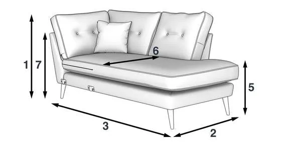 Zinc Right Hand Facing Sofa